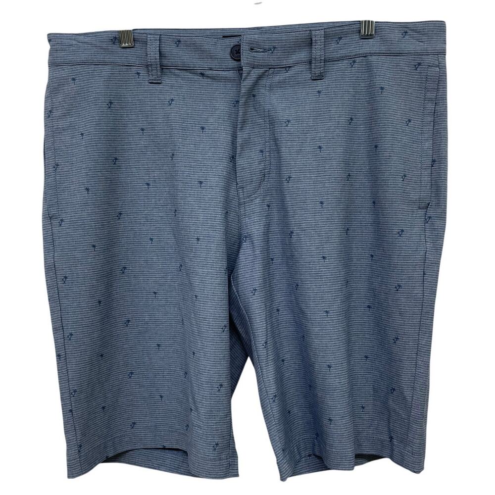 Travis Mathew NWT Rock The Boat Shorts Palm Tree Blue Men's Size 36 Lightweight